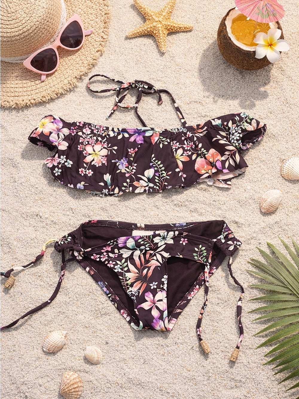 Hobie Floral Bikini Set. Girls size 8
